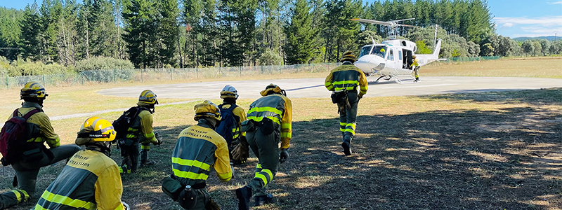 Las cuadrillas helitransportadas de Talher, filial de Clece, contribuyen a la notable reducción de incendios forestales